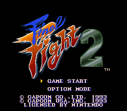 Final Fight 2 Title Screen